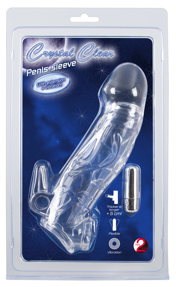 Penis sleeve with extension and vibration